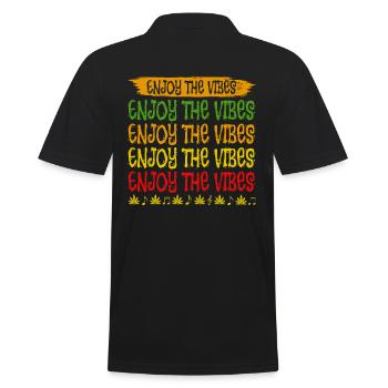 Enjoy The Vibes Reggae Style Design For - Men's Polo Shirt - black - Back - Kai (181cm)