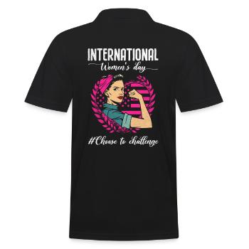 International Women's Day #choose To Challenge - Men's Polo Shirt - black - Back - Kai (181cm)