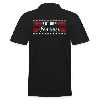Full-time feminist design for feminists - Men's Polo Shirt - black - Back - Kai (181cm)