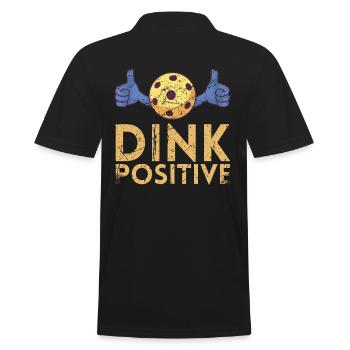 Dink Positiv Für Pickleball-spieler Oder - Männer Poloshirt - Schwarz - Hinten - Kai (181cm)