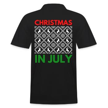 Christmas in July design for Christians and tree - Men's Polo Shirt - black - Back - Kai (181cm)