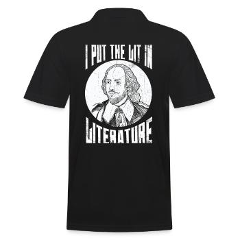 I put the light in literary design for - Men's Polo Shirt - black - Back - Kai (181cm)