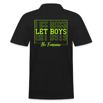 Leave Boys Feminine Design For Feminists - Men's Polo Shirt - black - Back - Kai (181cm)