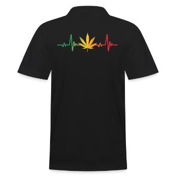 Heartbeat Design pour le reggae - Polo Homme - noir - Dos - Kai (181cm)