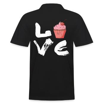 Love Cake For Bakers Or Baking Fans - Men's Polo Shirt - black - Back - Kai (181cm)