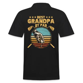 Bester Großvater Von Par Vintage Design Zum Golfen - Männer Poloshirt - Schwarz - Hinten - Kai (181cm)