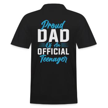 Proud father of an official teenage father - Men's Polo Shirt - black - Back - Kai (181cm)