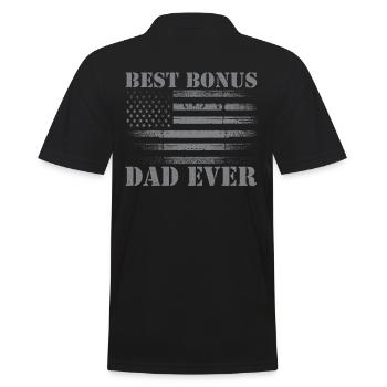 Bester Bonus-vater Aller Zeiten, Papa, Vater, - Männer Poloshirt - Schwarz - Hinten - Kai (181cm)