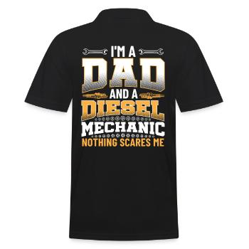 Ich Bin Papa Und Ein Dieselmechaniker, Nichts - Männer Poloshirt - Schwarz - Hinten - Kai (181cm)