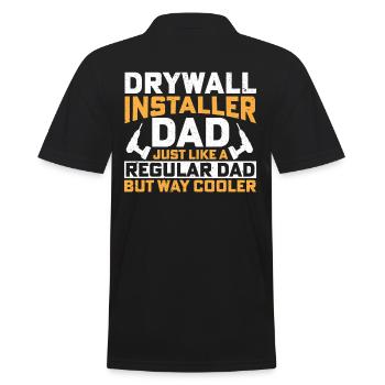 Drywall installer father like a normal - Men's Polo Shirt - black - Back - Kai (181cm)