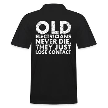 Alte Elektriker Sterben Nie Für Lineman Und - Männer Poloshirt - Schwarz - Hinten - Kai (181cm)