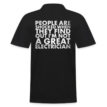 People are shocked when they are for lineman - Men's Polo Shirt - black - Back - Kai (181cm)