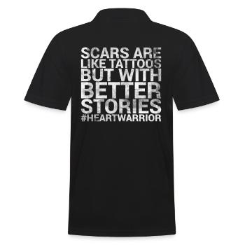 Scars Are Like Tattoos, But With Better - Men's Polo Shirt - black - Back - Kai (181cm)