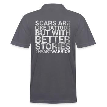 Scars Are Like Tattoos, But With Better - Men's Polo Shirt - charcoal grey - Back - Nico (186cm)