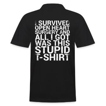 I survived open-heart surgery - Men's Polo Shirt - black - Back - Kai (181cm)