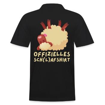 Schafshirt zum Schlafen, Schaf - Männer Poloshirt - Schwarz - Hinten - Kai (181cm)