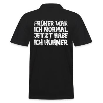 Früher war ich normal, jetzt habe ich Hühner. Huhn - Männer Poloshirt - Schwarz - Hinten - Kai (181cm)