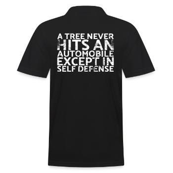A tree never hits a car except muscle - Men's Polo Shirt - black - Back - Kai (181cm)