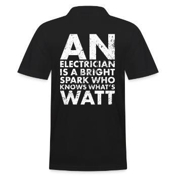 Ein Elektriker Ist Ein Heller Funke Für Lineman - Männer Poloshirt - Schwarz - Hinten - Kai (181cm)