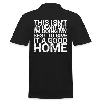 This Is Not My Heart, But I Do My Best - Men's Polo Shirt - black - Back - Kai (181cm)
