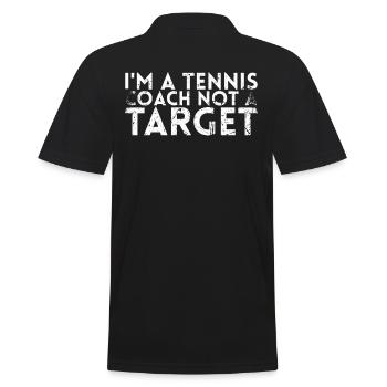 Je suis un entraîneur de tennis, pas un design de cible pour - Polo Homme - noir - Dos - Kai (181cm)