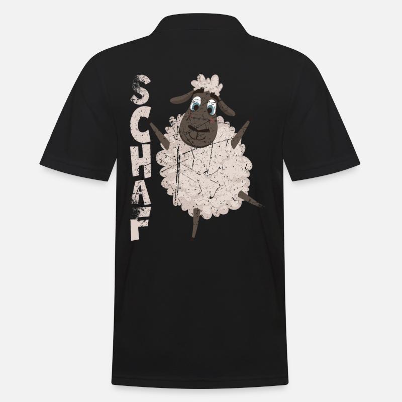 Schafe braucht der Schäfer, lustiges Schaf - Männer Poloshirt - Schwarz