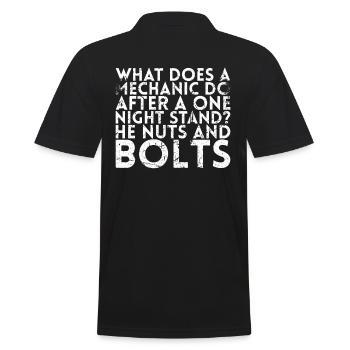 Was Macht Ein Mechaniker Nach Einem For Lineman - Männer Poloshirt - Schwarz - Hinten - Kai (181cm)