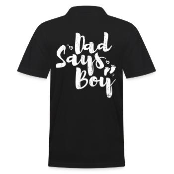 Dad Says Boy Design For Gender Revelation - Men's Polo Shirt - black - Back - Kai (181cm)