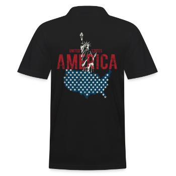 United States of America With US flag for - Men's Polo Shirt - black - Back - Kai (181cm)