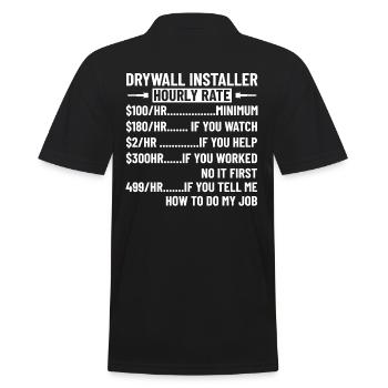 Trockenbau-installateur-finisher-design Für Einen - Männer Poloshirt - Schwarz - Hinten - Kai (181cm)