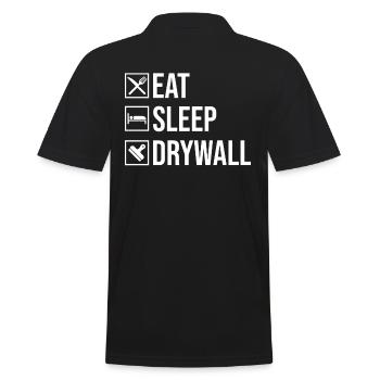 Eat Sleep drywall finisher design for a - Men's Polo Shirt - black - Back - Kai (181cm)