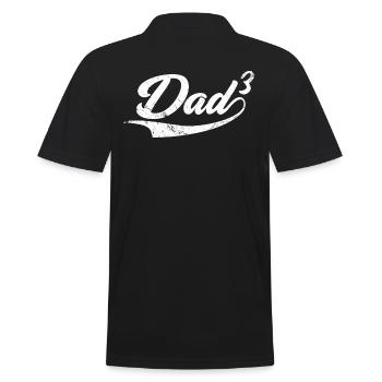 Dad Cubed Design For A Father Of Three Children - Men's Polo Shirt - black - Back - Kai (181cm)