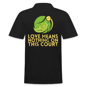 Love means nothing on this square design for - Men's Polo Shirt - black - Back - Kai (181cm)