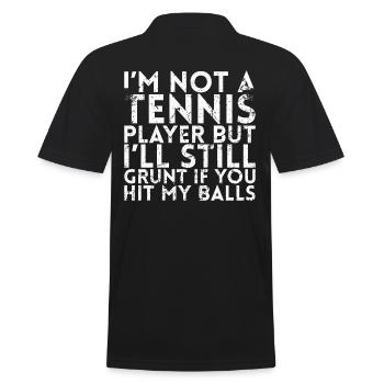 Ich Bin Kein Tennisspieler, Aber Ich Werde Immer - Männer Poloshirt - Schwarz - Hinten - Kai (181cm)