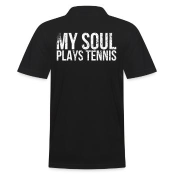 Meine Seele Spielt Tennis Design Für Tennisfans - Männer Poloshirt - Schwarz - Hinten - Kai (181cm)