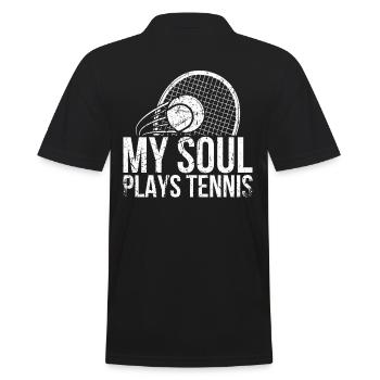 Meine Seele Spielt Tennis Design Für Tennisfans - Männer Poloshirt - Schwarz - Hinten - Kai (181cm)