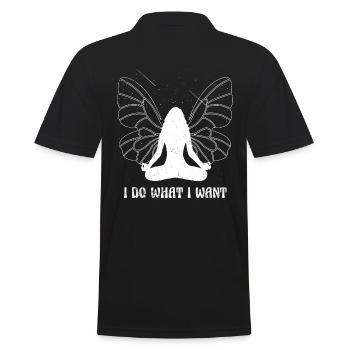 Ich Tue, Was Ich Will, Design Für Yoga-fans - Männer Poloshirt - Schwarz - Hinten - Kai (181cm)