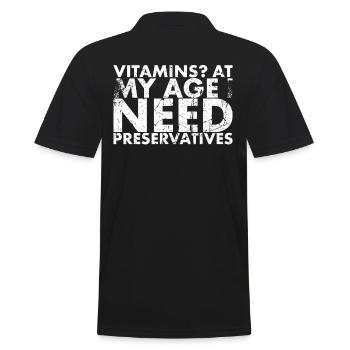 Vitamines à mon âge dont j’ai besoin - Polo Homme - noir - Dos - Kai (181cm)