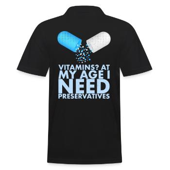 Vitamines à mon âge dont j’ai besoin - Polo Homme - noir - Dos - Kai (181cm)
