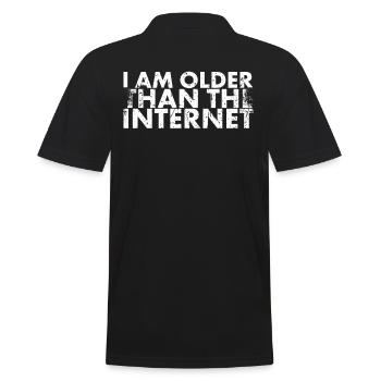 Ich Bin Älter Als Das Internet, Um Alt Zu Werden - Männer Poloshirt - Schwarz - Hinten - Kai (181cm)