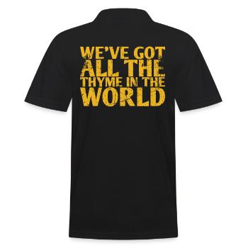 Wir Haben Den Ganzen Thymian Der Welt Für - Männer Poloshirt - Schwarz - Hinten - Kai (181cm)