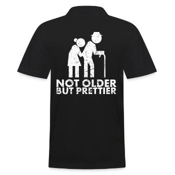 Not Older, But Prettier For Old Age - Men's Polo Shirt - black - Back - Kai (181cm)