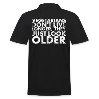 Les végétariens ne vivent plus, ils ne font que grandir - Polo Homme - noir - Dos - Kai (181cm)