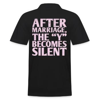 After marriage, the "y" becomes a silent design - Men's Polo Shirt - black - Back - Kai (181cm)