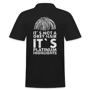 Es Ist Kein Graues Haar, Es Ist Platin Zum - Männer Poloshirt - Schwarz - Hinten - Kai (181cm)