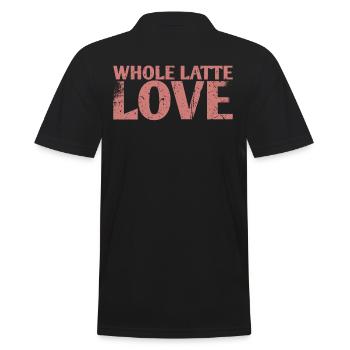Ganzes Latte-liebes-ehe-design Für Braut-bräutigam - Männer Poloshirt - Schwarz - Hinten - Kai (181cm)