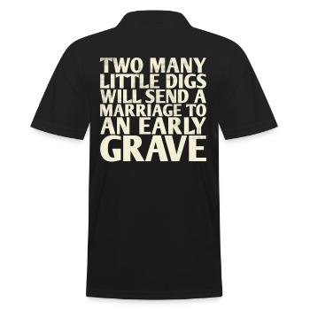 Zwei Viele Kleine Ausgrabungen Werden Eine Ehe - Männer Poloshirt - Schwarz - Hinten - Kai (181cm)