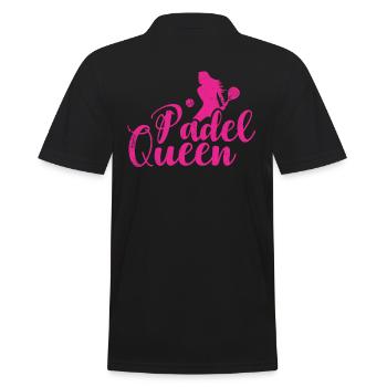 Padel Queen Padelschläger Ball Design Für Padel - Männer Poloshirt - Schwarz - Hinten - Kai (181cm)