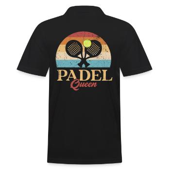 Padel Queen Padelschläger Ball Design Für Padel - Männer Poloshirt - Schwarz - Hinten - Kai (181cm)