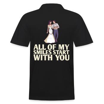 All My Smiles Start With You Design For The Bride - Men's Polo Shirt - black - Back - Kai (181cm)